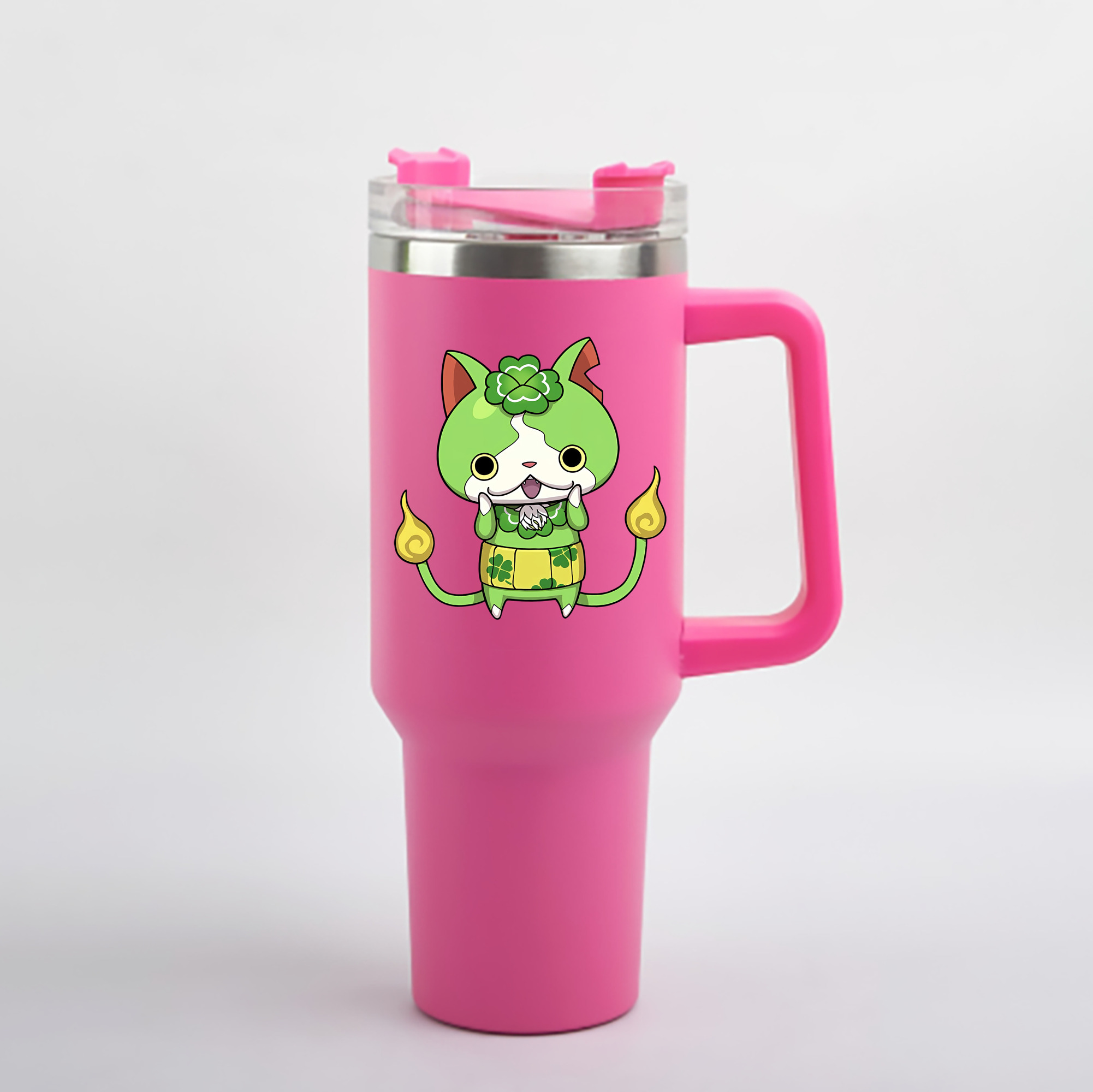 （画像用） 妖怪ウォッチ Yo-kai Watch 1200mL車用タンブラー - クリスタルステッカー（プラスチックストロー付き）